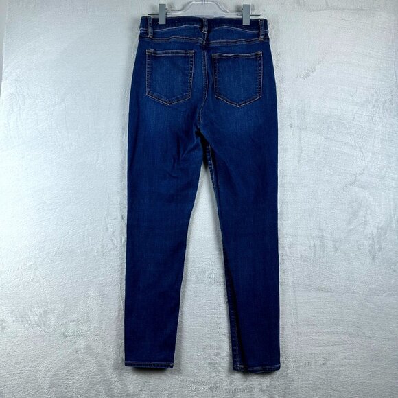 Loft Women's Skinny Jeans High Rise Dark Wash Five Design Pockets Blue Size 29/8 - Picture 2 of 10